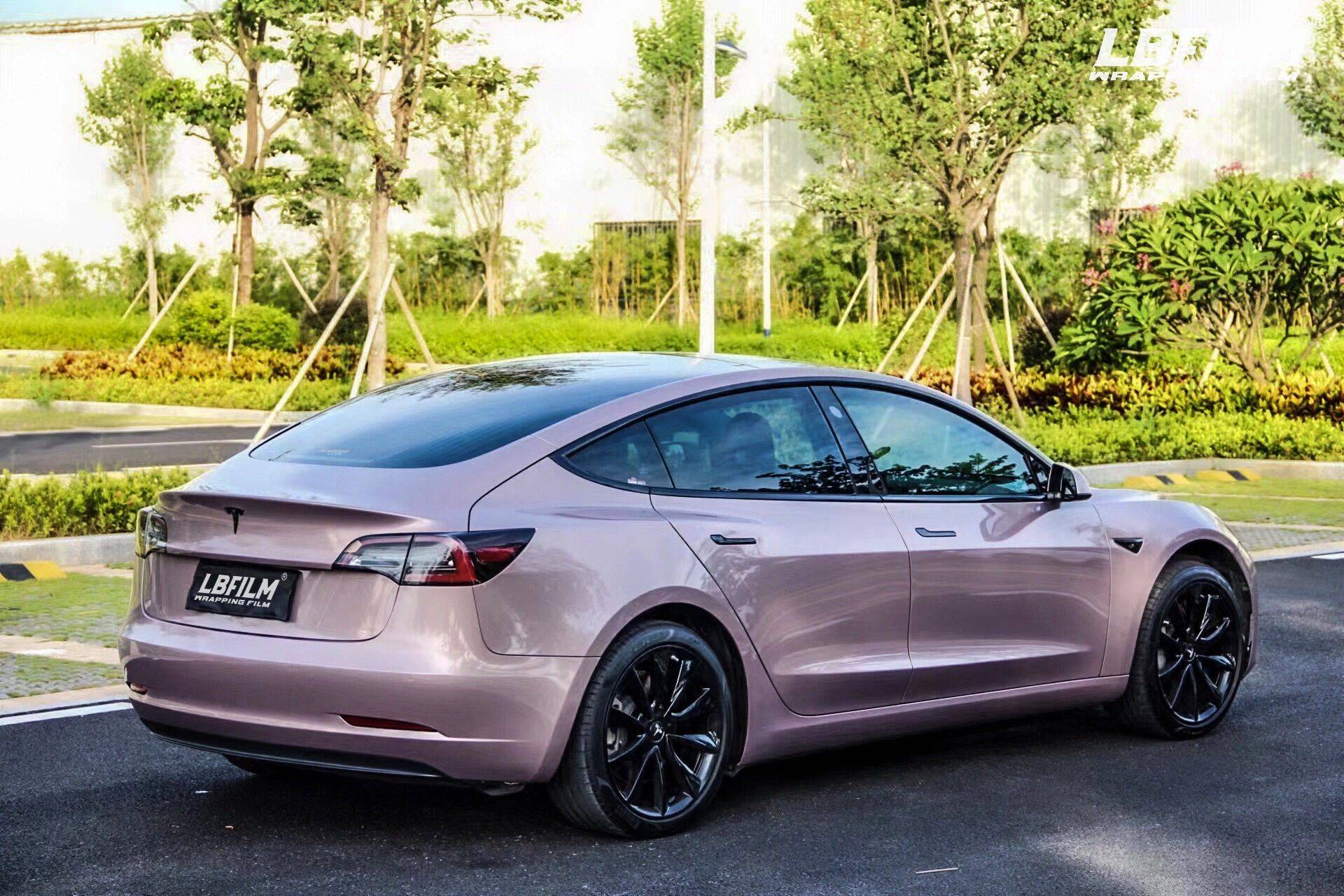 特斯拉lb改色膜冰莓粉,又甜又飒的_女孩_颜色_粉色