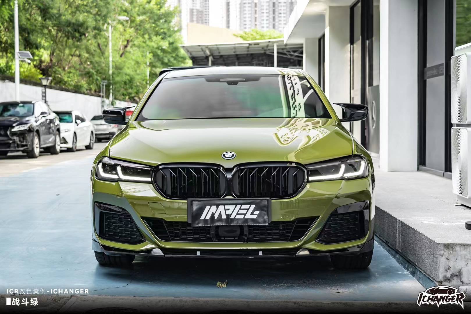 宝马535li-ichanger改色膜战斗绿 ,自然界中的隐匿色_搜狐汽车_搜狐网
