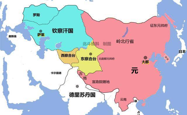 不久,察合台汗国也分裂为了东西两部分,很快西察合台汗国就瓦解了.