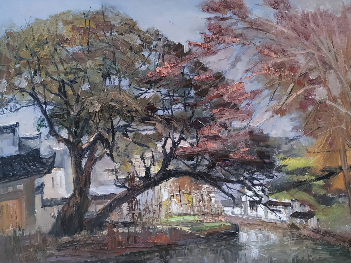 一地落叶缠绵,深秋的浓墨重彩在光影中斑驳