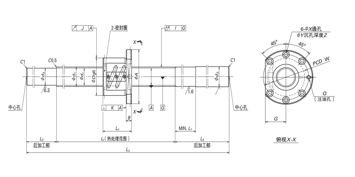 滚珠丝杠图纸画法图片