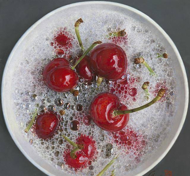 小画家画樱桃宛若照片,只卖19万,齐白石的却卖2408万,差距在哪_蔡杰