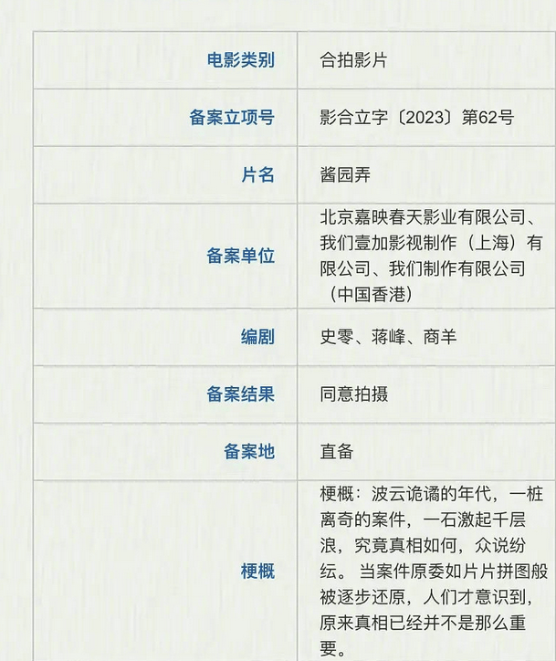 章子怡《酱园弄》揭开了第一层面纱,票房能破50亿吗?