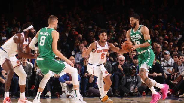 塔图姆爆发,绿军开了个好头!博神首秀惊艳,兰德尔被允许三双.