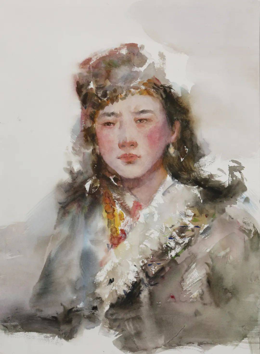 学生作品 樊亦涵 17岁 《藏族少女》学生作品 李琪瑞 17岁 行草条幅