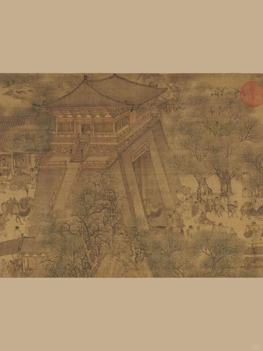 《清明上河图》清代顺治年间此画曾遭火焚,断为两段.