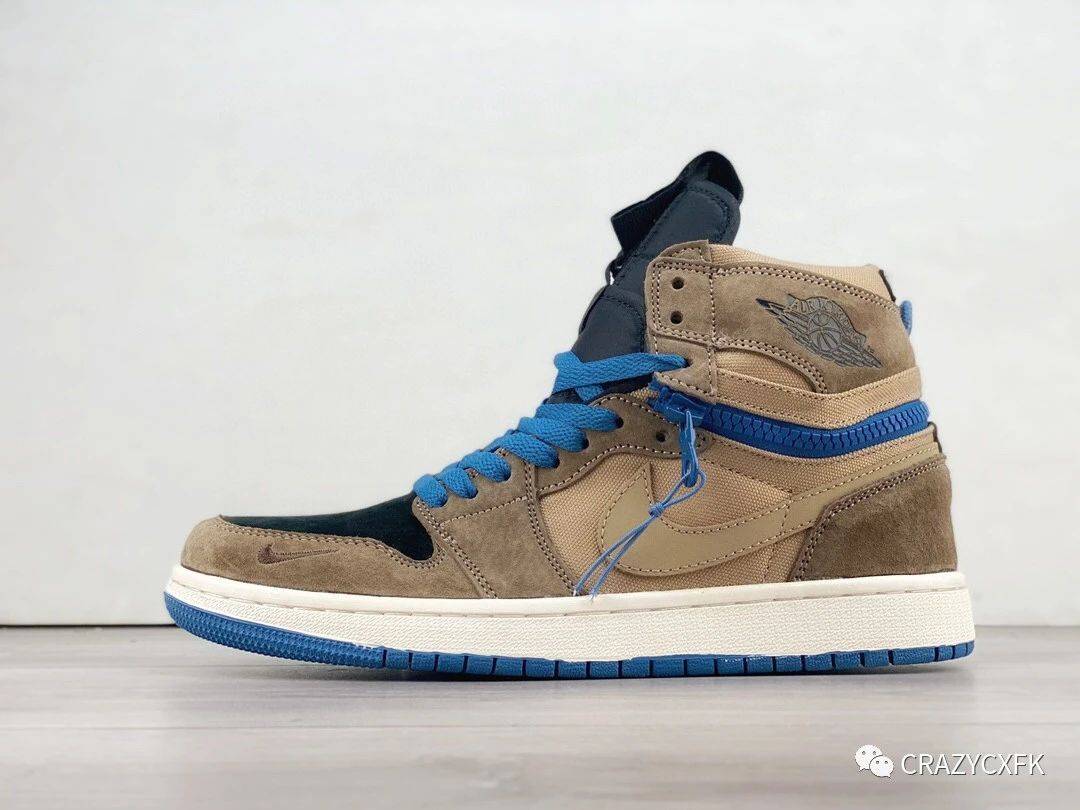 乔丹air jordan 1 high switch black brown 黑棕拉链篮球鞋_鞋帮
