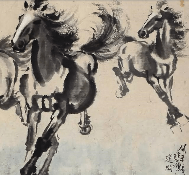 徐悲鸿成名作《八骏图》,放大20倍,你会有意想不到发现!