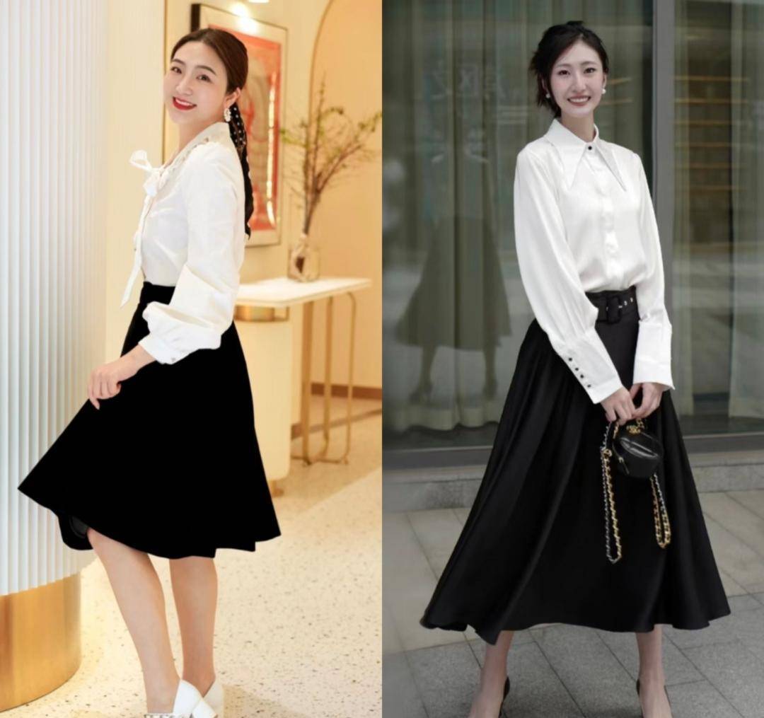 黑色裙子搭配什么上衣好看?夏季的黑裙穿搭_整体_衬衫_颜色