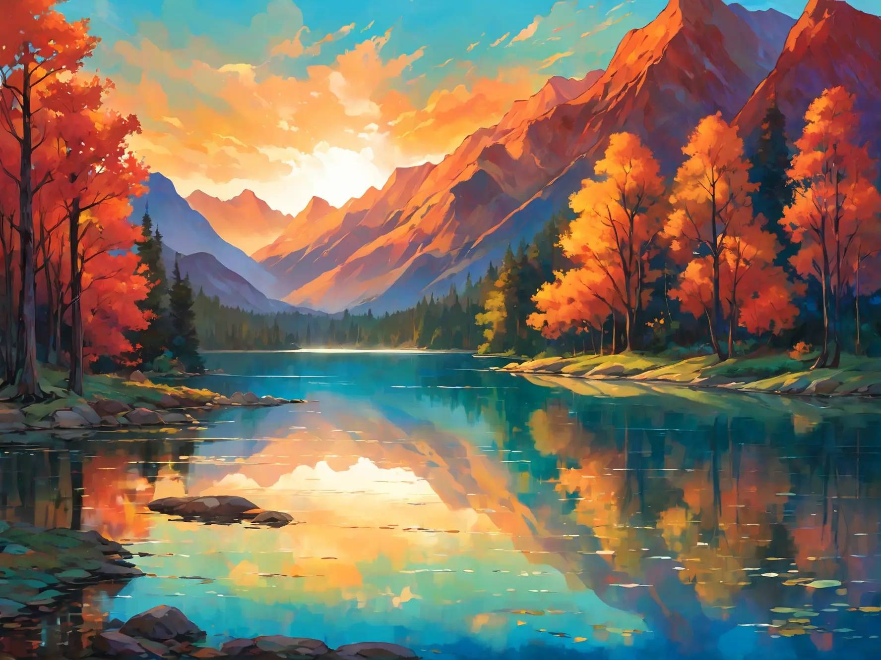 湖光山色:ai绘画的水域之美
