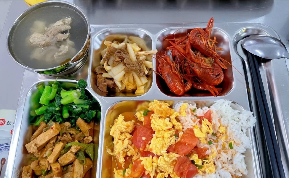 事业单位女生晒食堂伙食,打工人看后破防了,怪不得都想进体制内