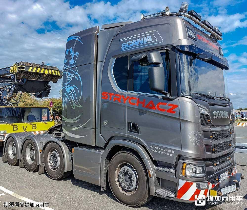 斯堪尼亚r660 8x4大件牵引车实拍,配置真强_搜狐汽车_搜狐网