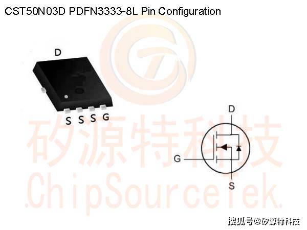 矽源特chipsourcetek-cst50n03d是30v,7.