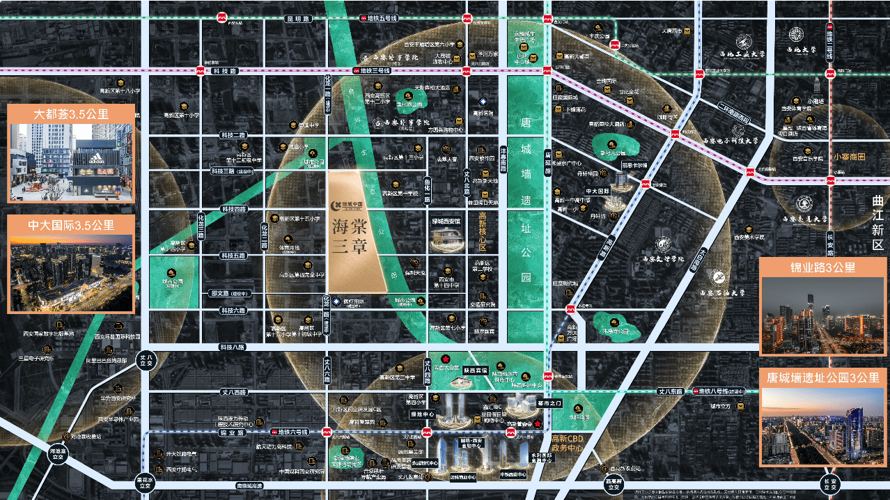 医疗:高新医院,儿童医院交通:地铁3号线鱼化寨站,科技八路快速路,丈八