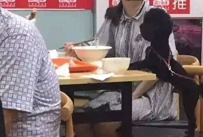 喜欢宠爱动物没错，但公共场所“与狗同桌”实属不该！ 