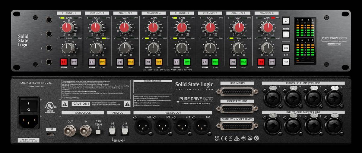 ssl (solid state logic) pure drive octo 八通道话筒晶体管放大器