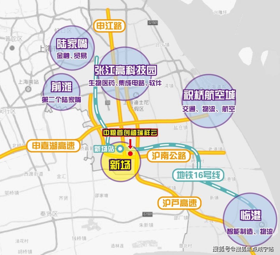 滬南公路由北蔡進入南匯地區,沿周浦,沈莊,下沙,航頭,新場至惠南鎮