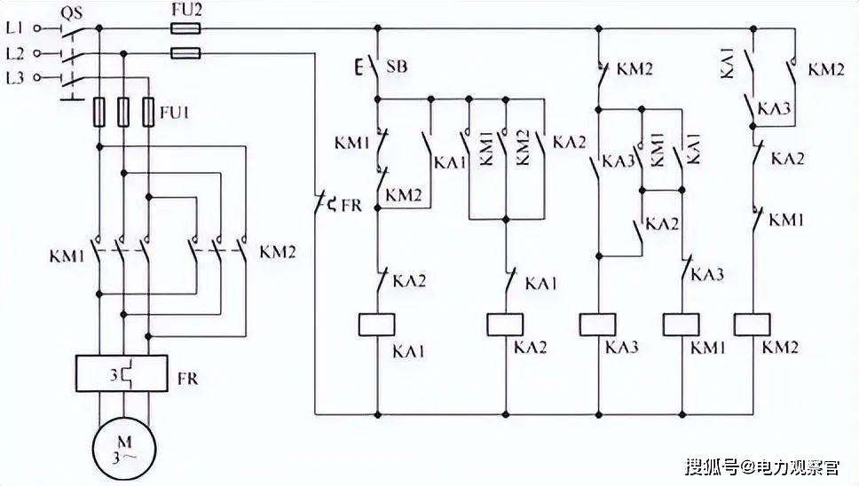 看完這48張常用電動機控制電路圖,電工接線不求人!_按鈕_繼電器_反轉