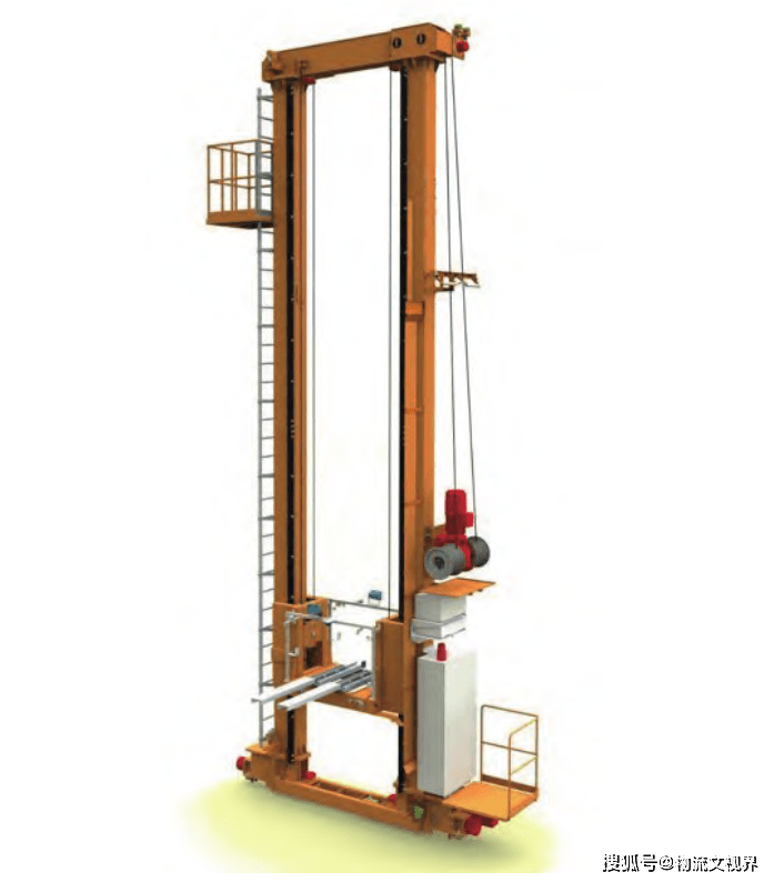 圖10 堆垛機示意圖堆垛機設計的水平行走速度為0～120m/min,水平行走