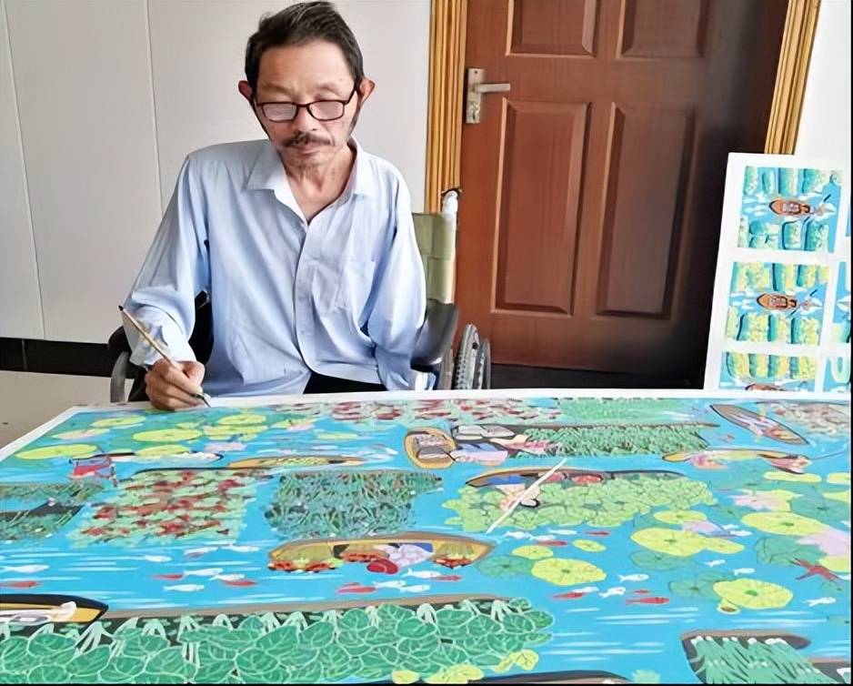 江苏省残疾人自强模范,邳州农民画家邹文才人生路|陈景胜 冯威_创作