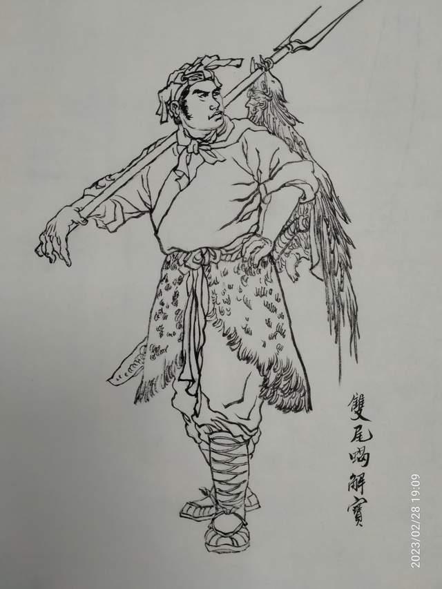 著名画家张敏——2024龙年元旦鉴藏推荐水浒白描人物作品鉴赏