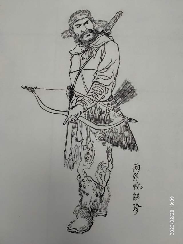 著名画家张敏——2024龙年元旦鉴藏推荐水浒白描人物作品鉴赏