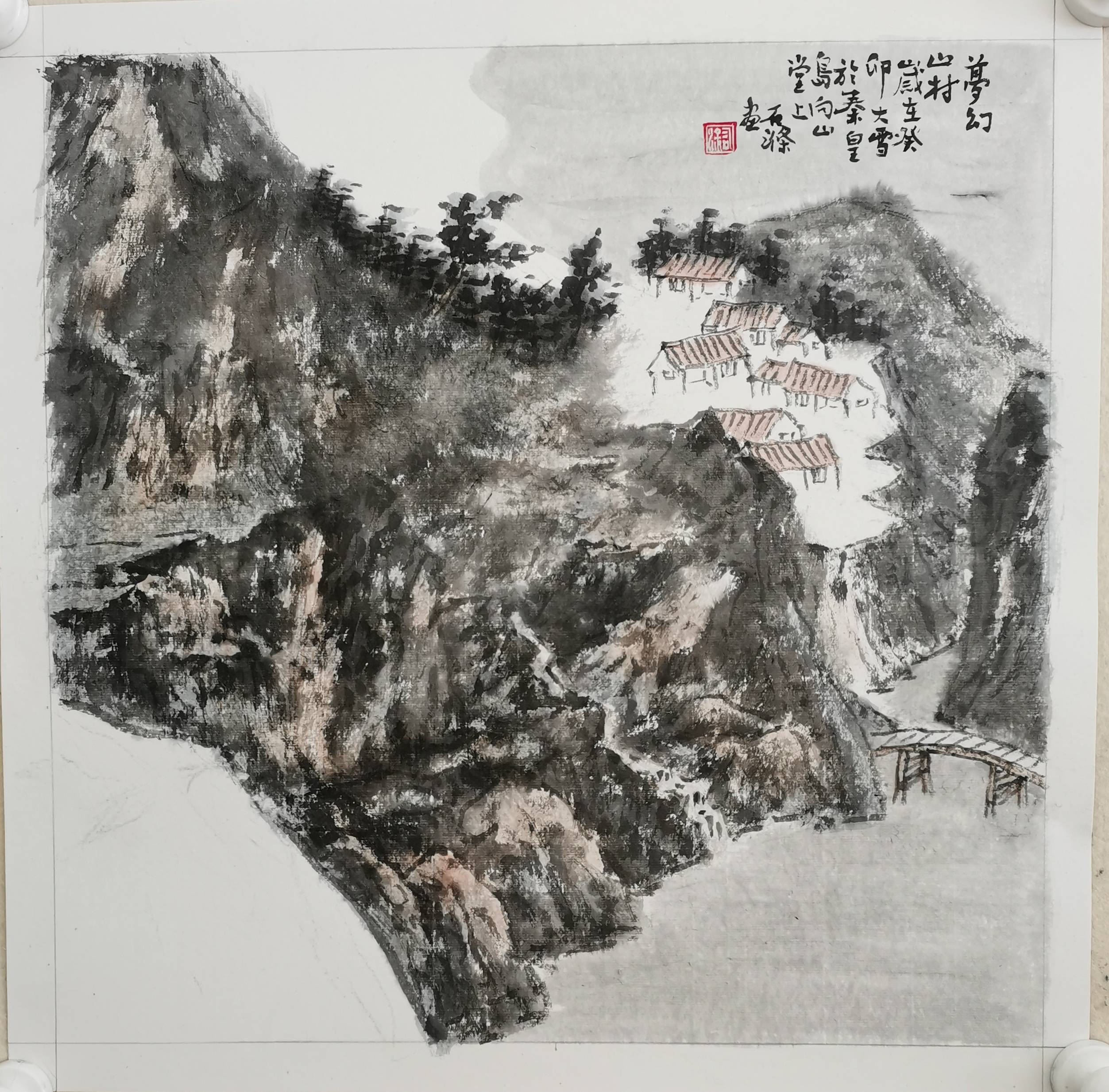 观靳东新文人山水画作品,宋元气象,今人笔墨_艺术_当代_形式
