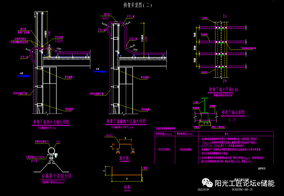 圖紙| 彩鋼瓦和混凝土屋頂光伏cad圖紙(含橋架支架,導軌)_公眾_集訓營