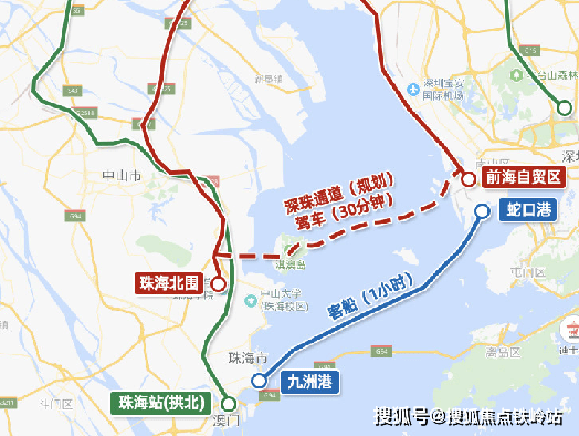 3軌(廣珠城軌,深珠城軌,廣州地鐵18號線),3橋(深珠通道,深中通道,港珠