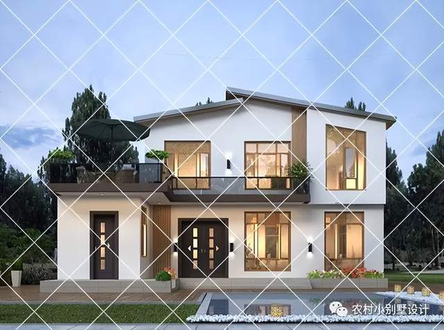 现代简约风农村别墅,时尚简约造价低,年轻人想建就建_风格_设计图