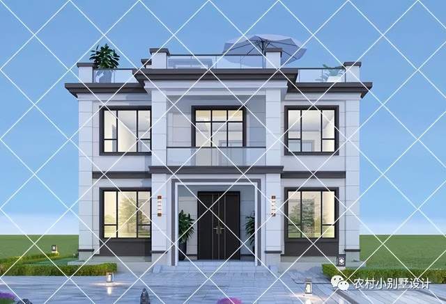 前卫现代风二层别墅效果图,都是2023年新款简约自建房_农村_设计_房子