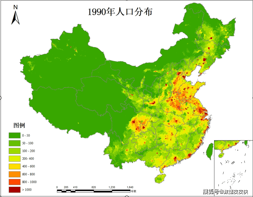 数据共享 | 空间地理专题:中国人口空间分布公里网格数据集