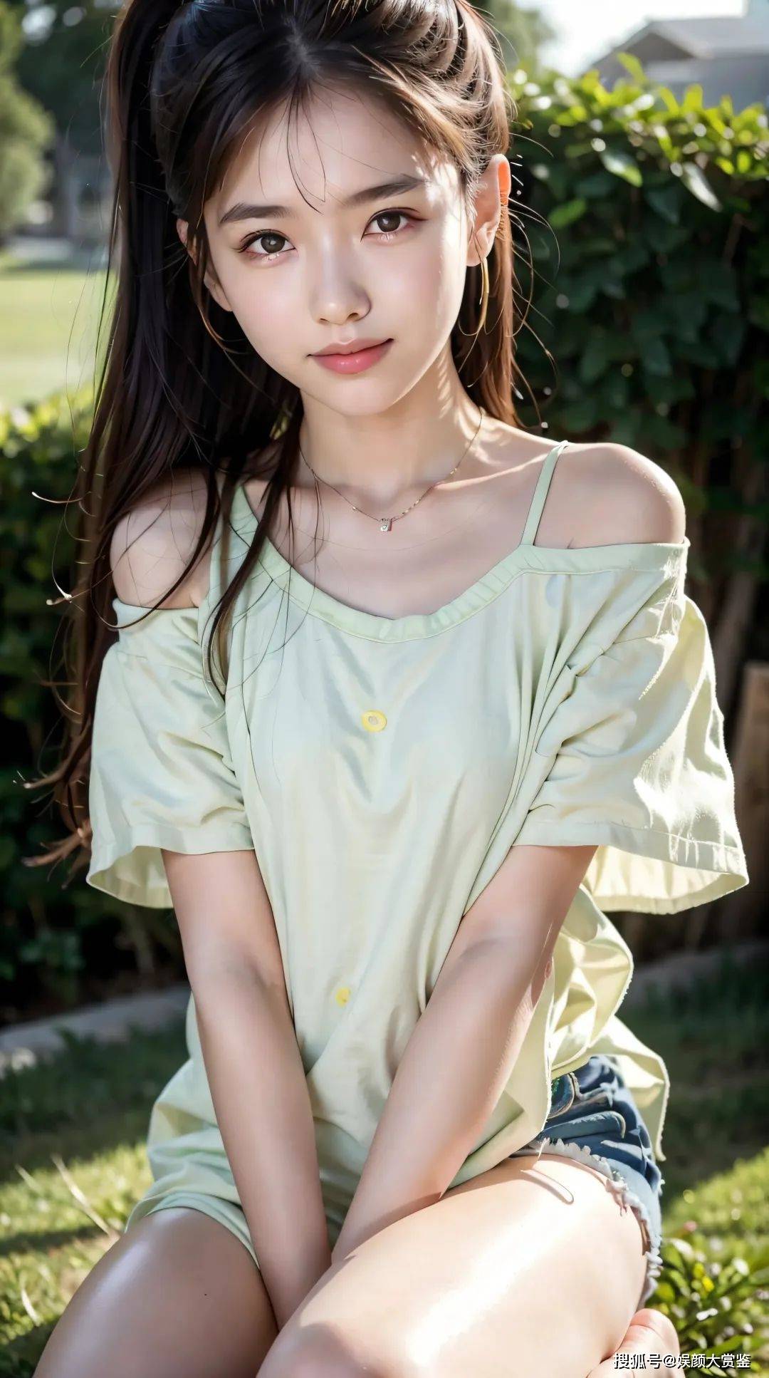 甜美清纯的女孩,公园里的美丽仙子_艾米丽_气质_宁静