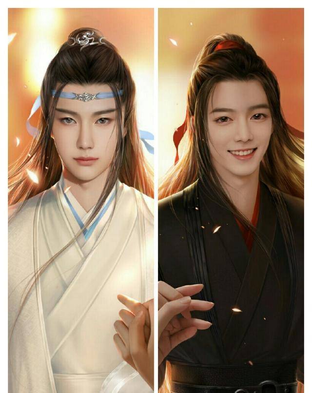 很多粉丝纷纷为其作画,来看看蓝忘机的专属画像,简直