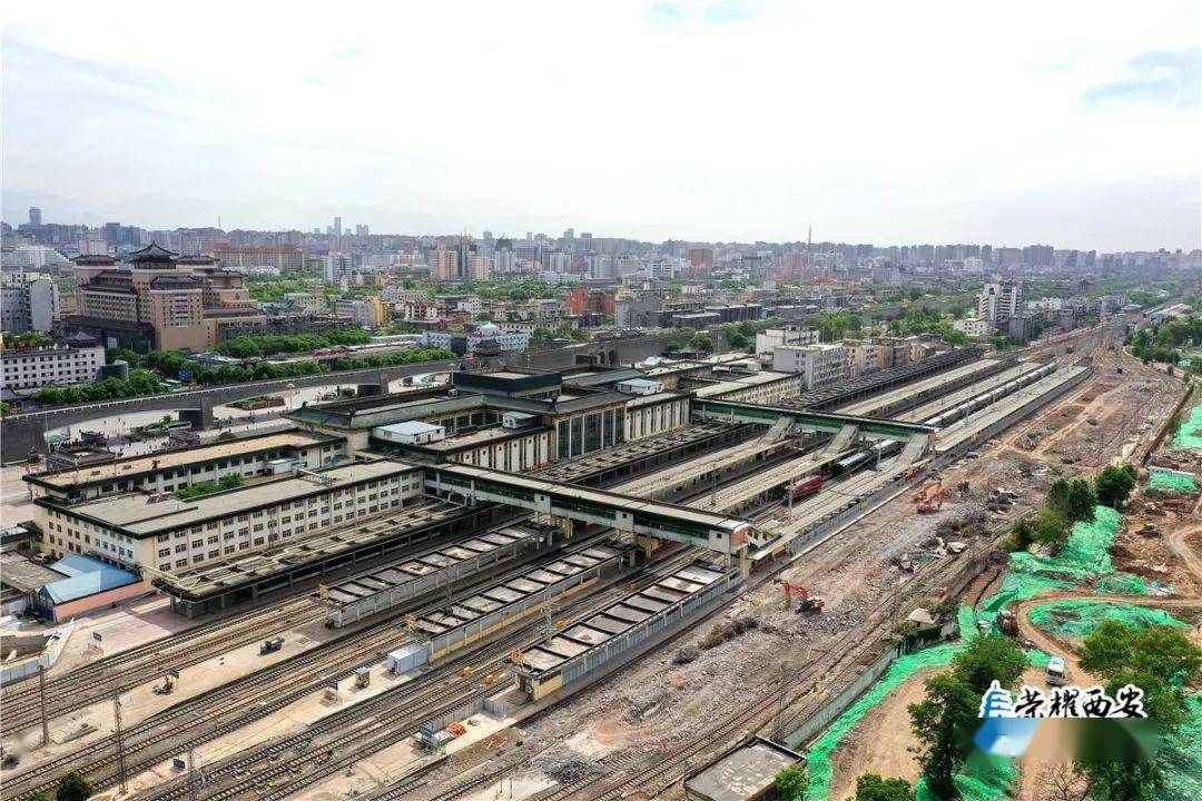 航拍西安火车站改扩建,预计年底北广场主体工程完工!_改造