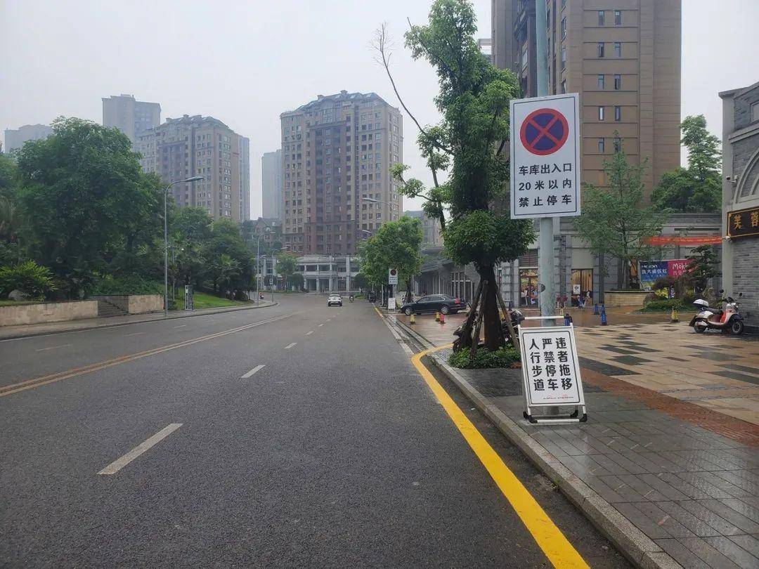 沿河西路(双星大道至凝山路(双向顺停(雪松路路口至广场支路单侧