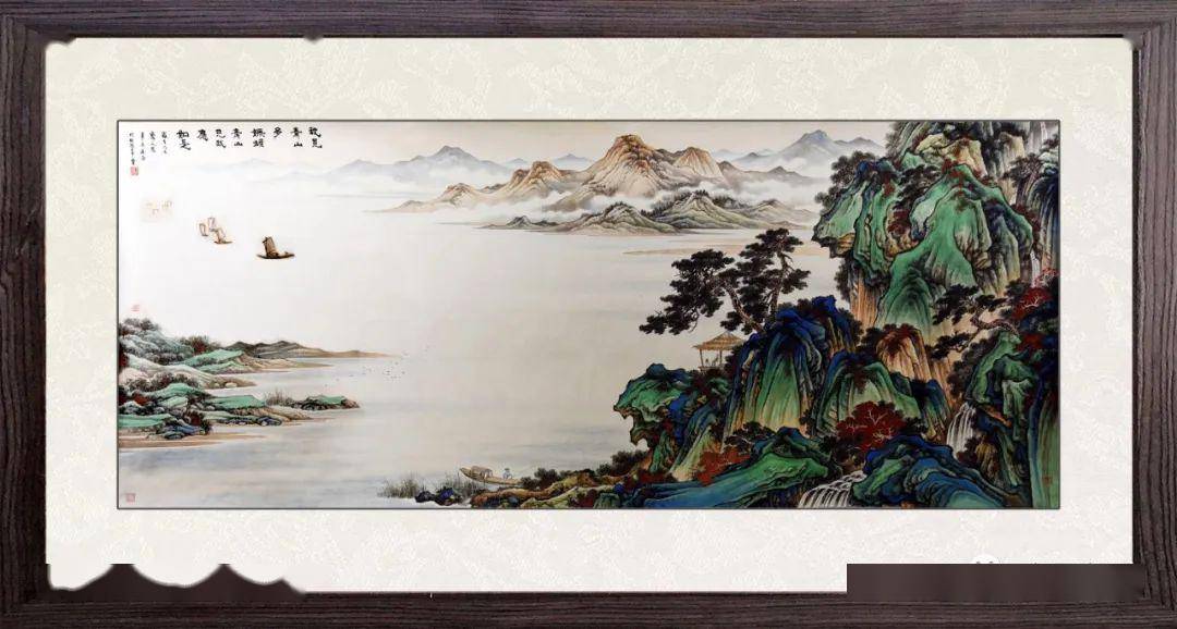 梁宝民的山水画烟波浩渺,山清水秀,危峦平坡,画意玄远清逸.