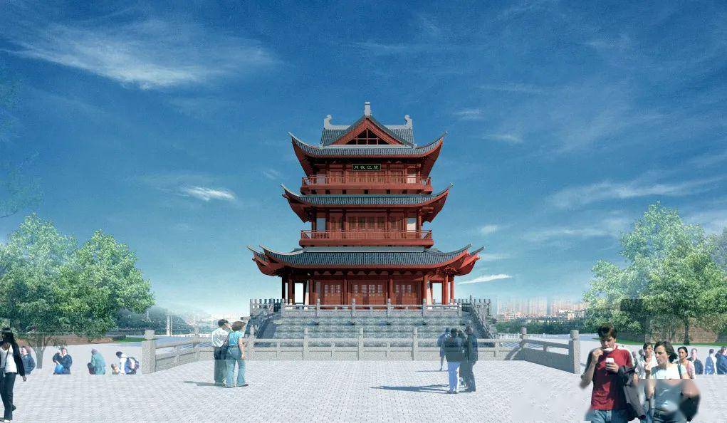 宜宾这个地方将重建历史文化建筑——夹镜楼!附效果图.