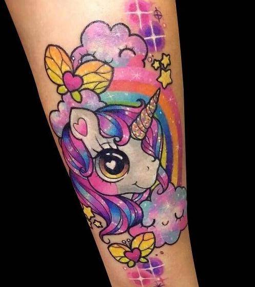 适合女生的独角兽纹身