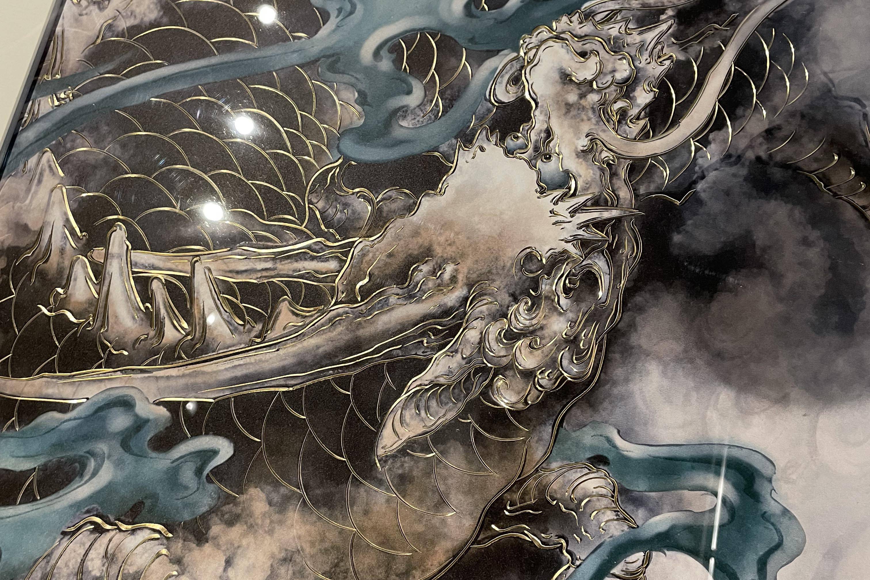 麒麟錾刻铜版画—由龍作品_搜狐网