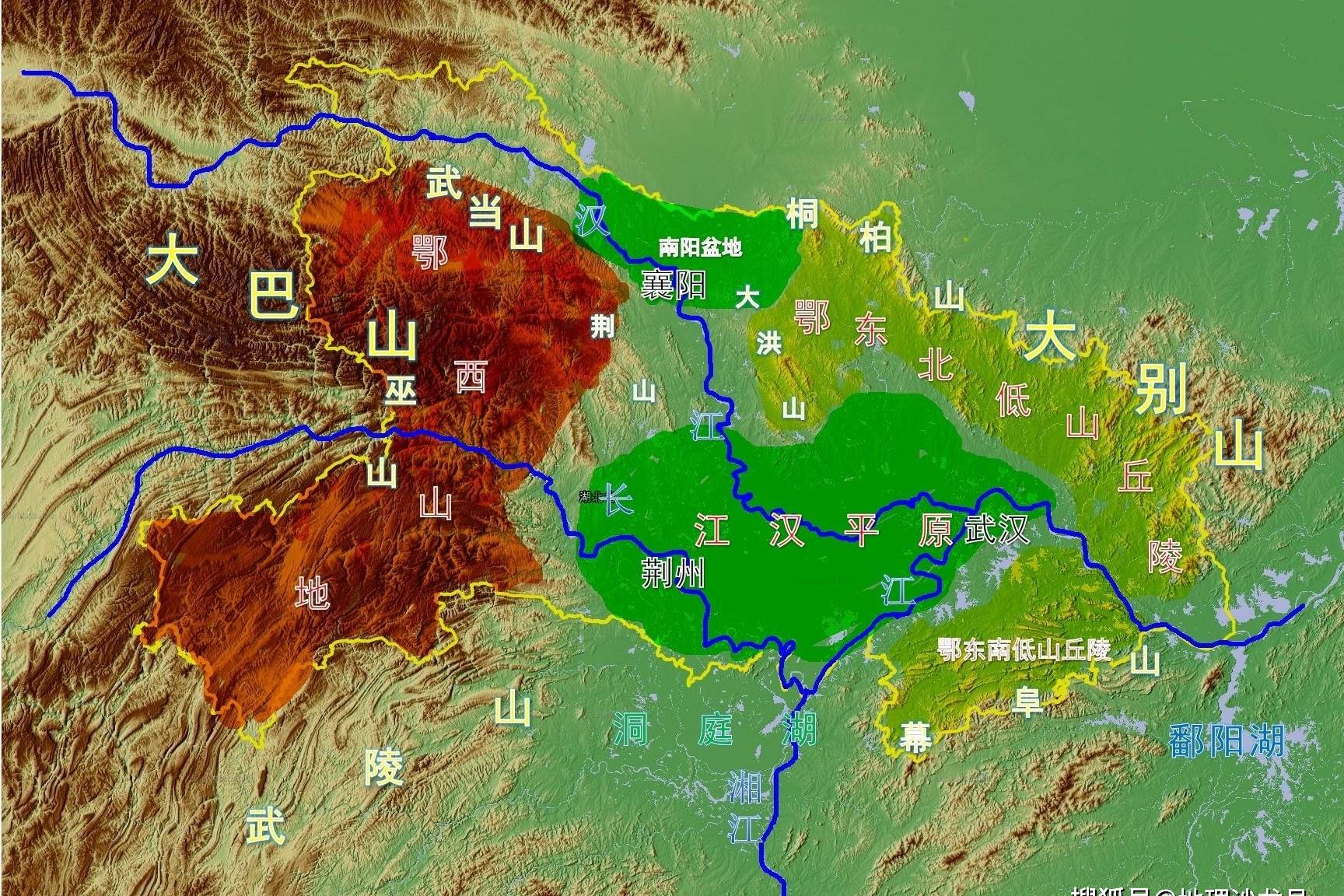 湖北省主要山脉分布图图片