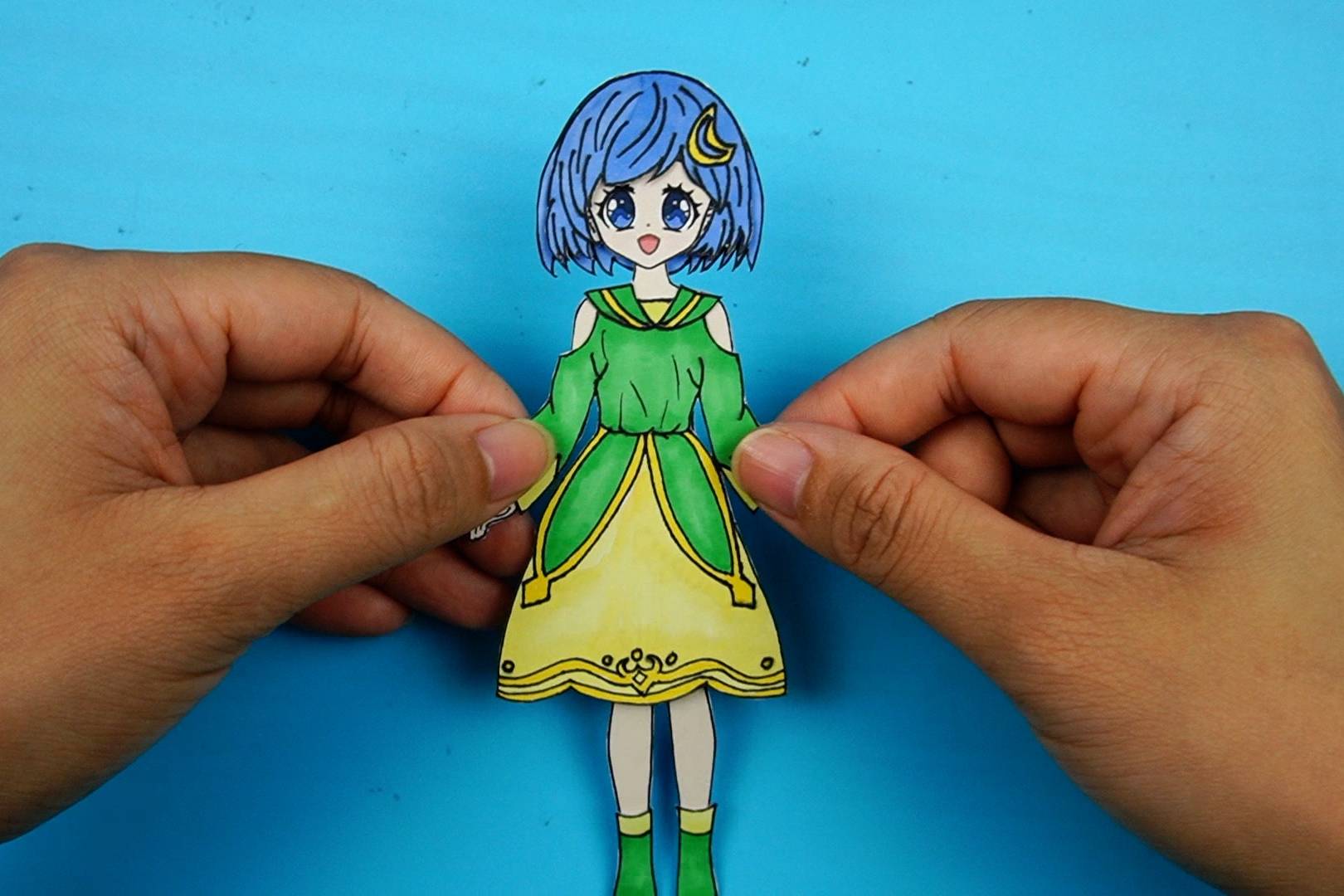 星学院纸娃娃手工星之魔法团治愈师小月手绘教程