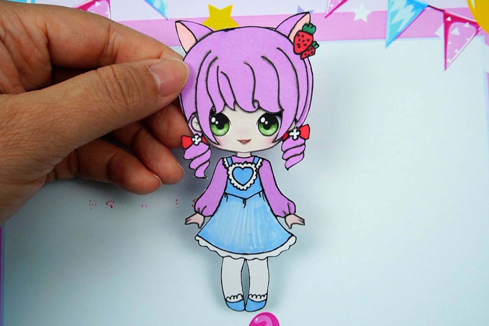 萌物日记创意手绘纸娃娃漂流瓶盲盒女孩sweety手工贴纸