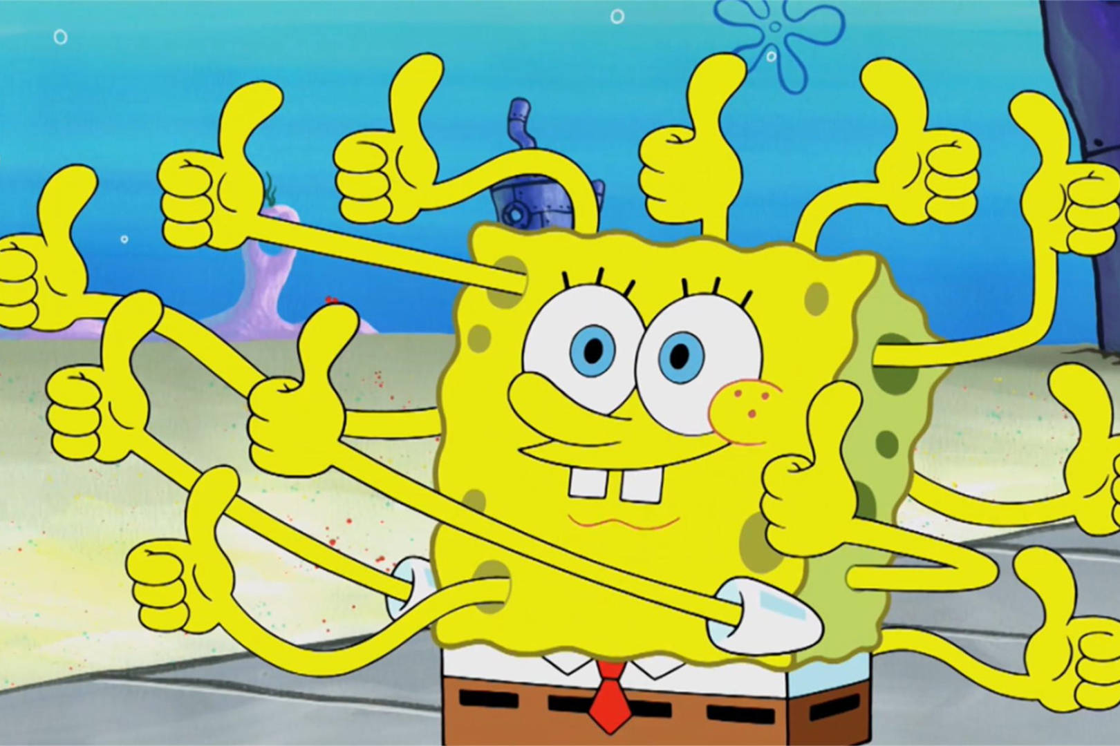 海绵宝宝变成点赞狂魔用力过猛造成骨折甚至失去了工作