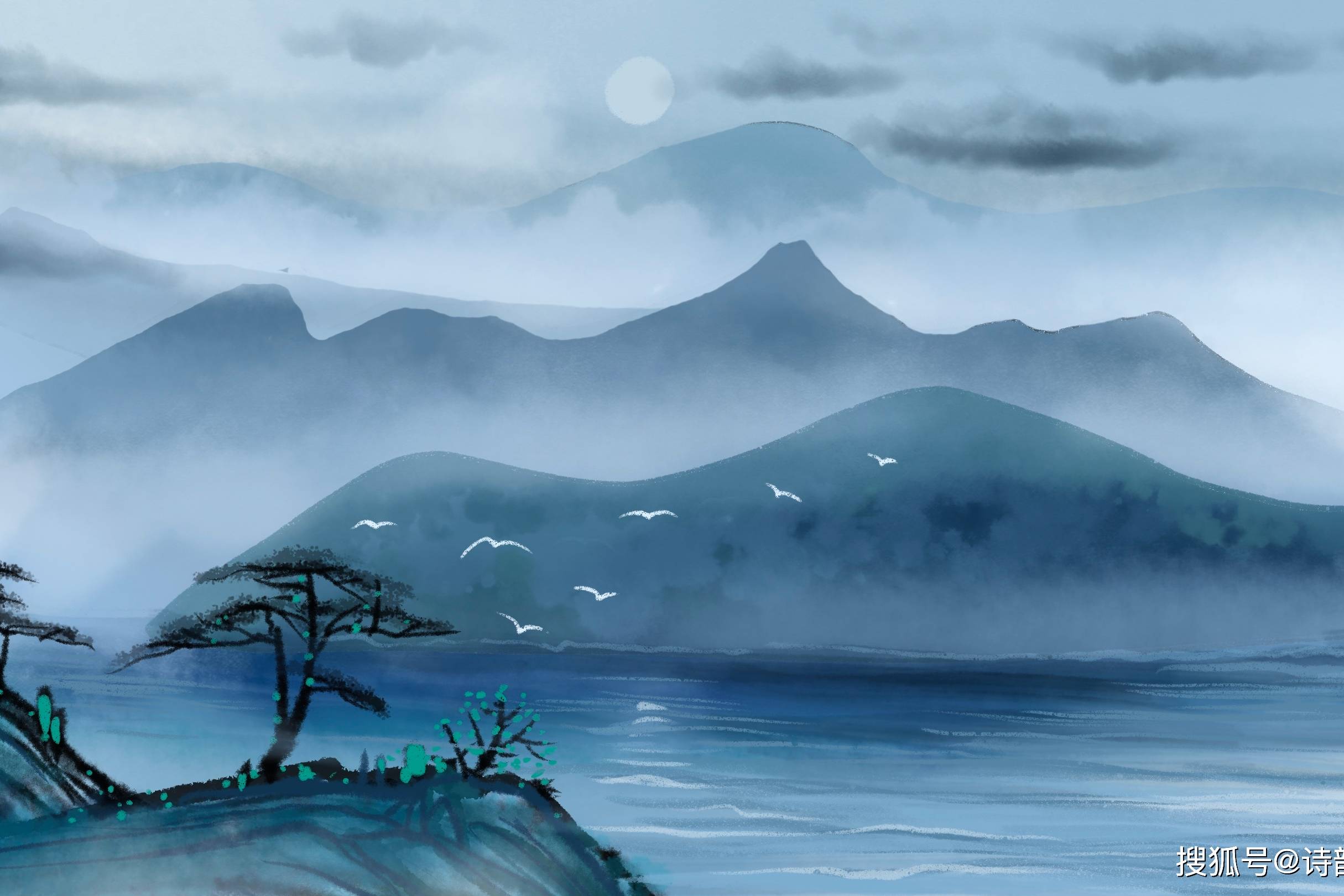 翻唱《鸳鸯江月夜》粤语歌,寄调《春江花月夜》,自制唯美动画_月夜_唯