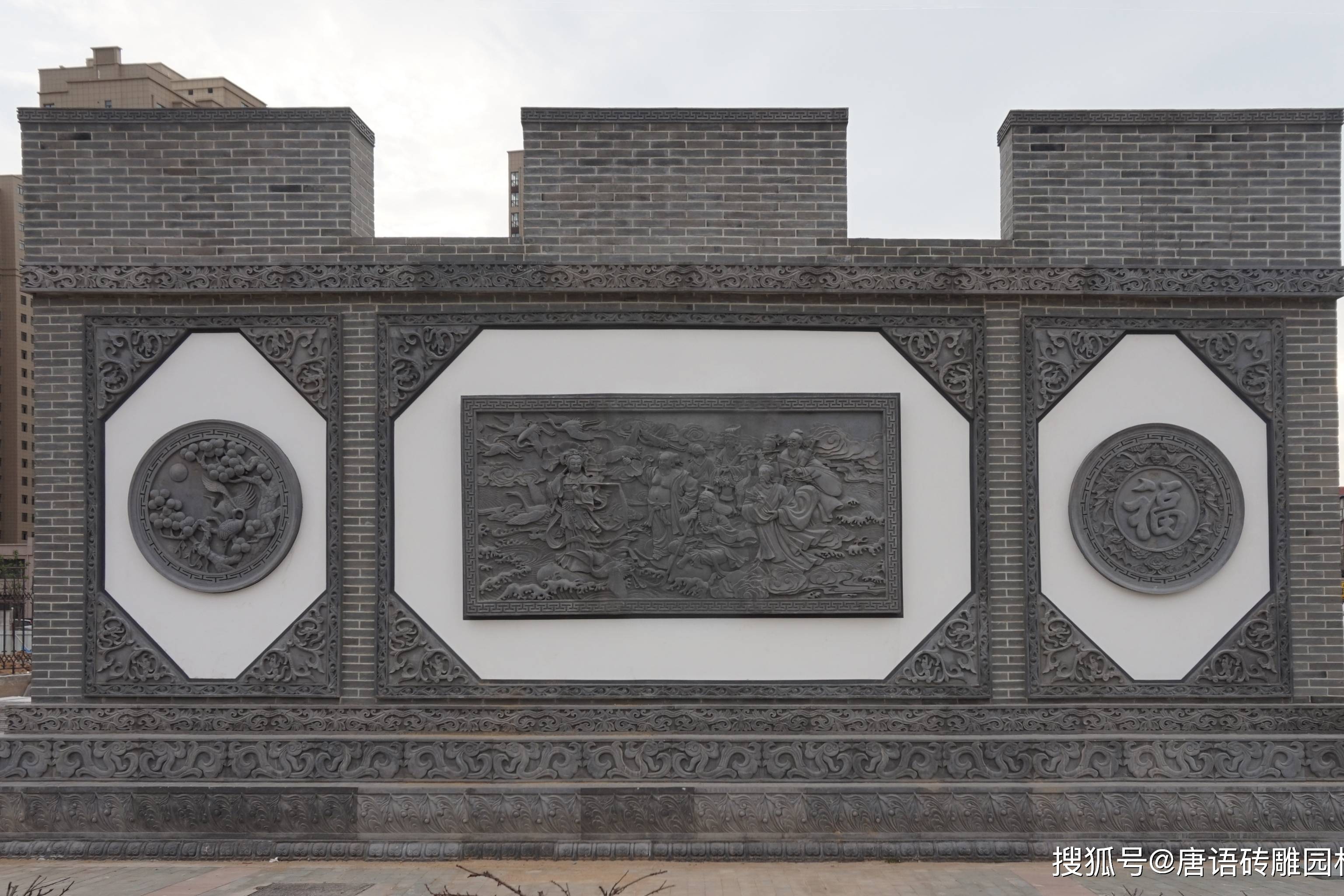 唐语砖雕厂家孔子讲学浮雕砖雕壁画定制校园景墙文化长廊图片