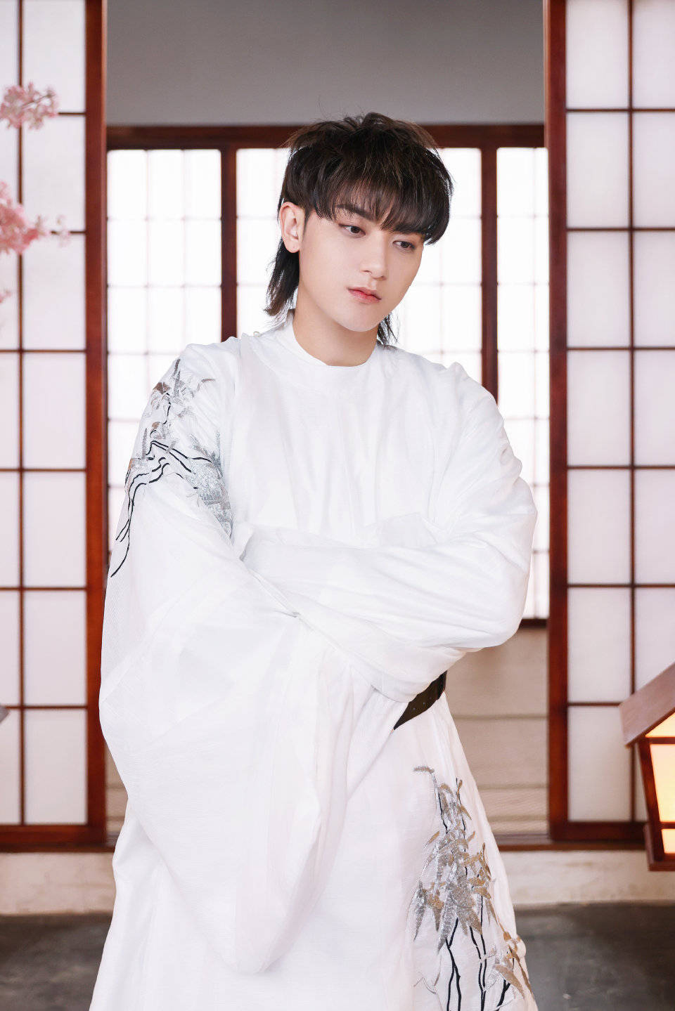 黄子韬古装武侠版变装,桃花影落,少年白衣~_酷飒