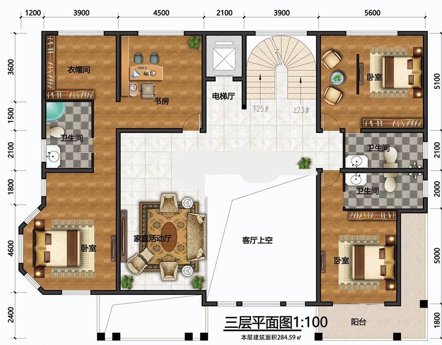 原创农村自建房设计图1174㎡豪华四层别墅设计