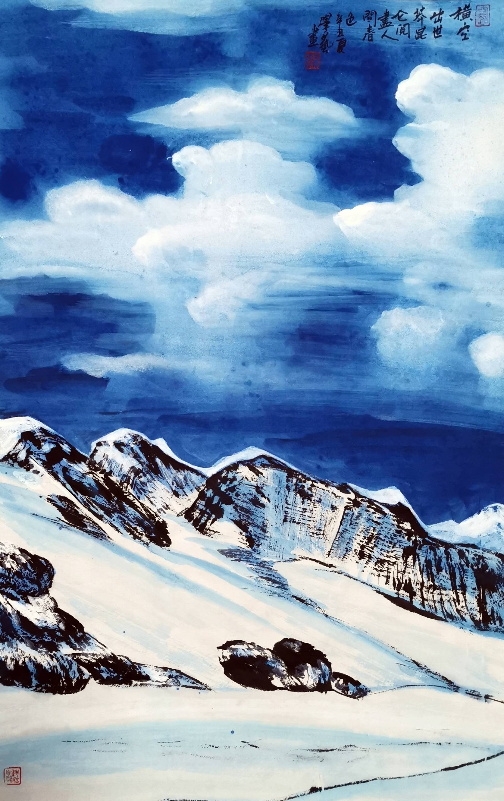 万山之祖,万水之源;▲ 画《昆仑山》驼铃声声,丝路焕新!