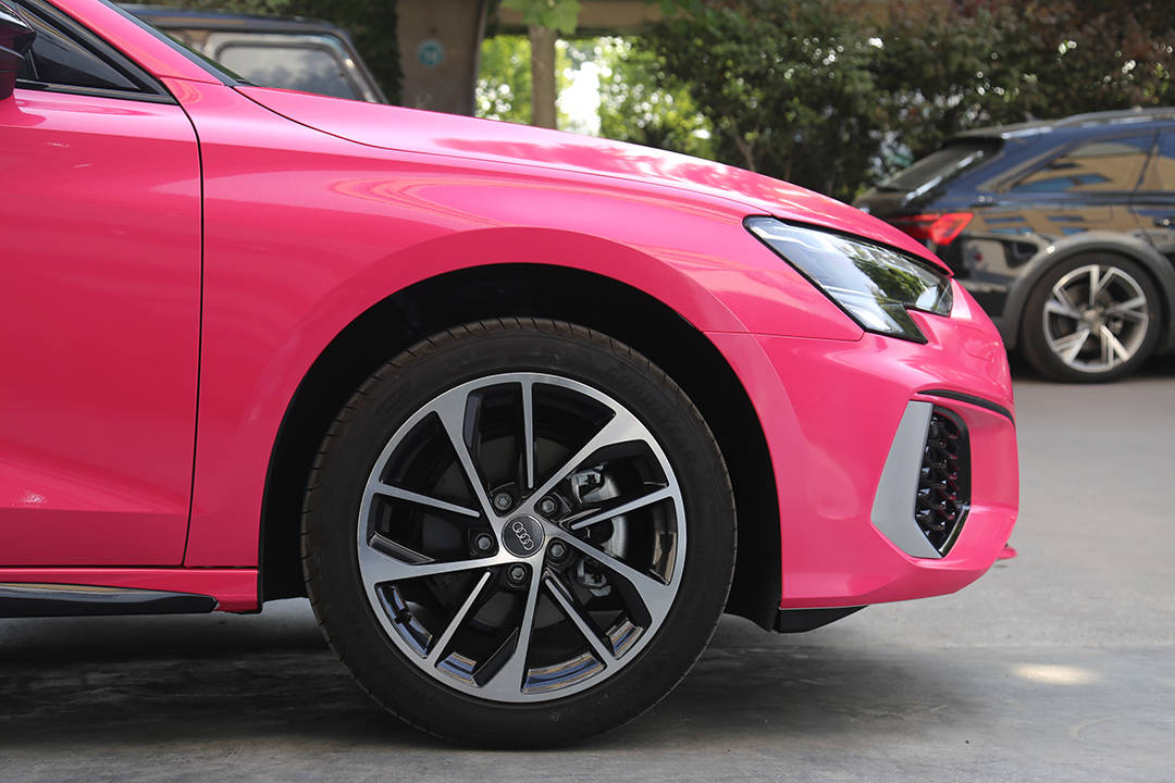 新生开场进击全场奥迪a3济南欧瑟全车改色贴膜珠光粉